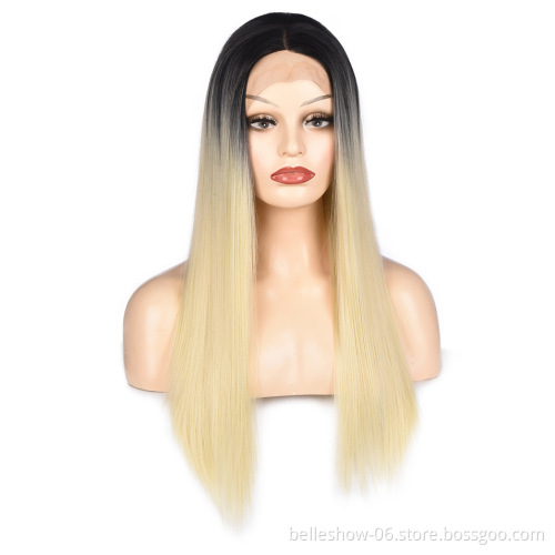 Xin Si Hot sell Wholesale medium-length small curly  head wig cheap synthetic lace front hair wig long straight hair wig